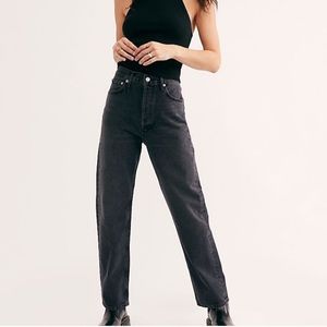Agolde Women’s Straight Leg Jeans in Washed Black